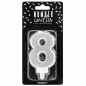 Preview: Number Candle - 8 - Silver